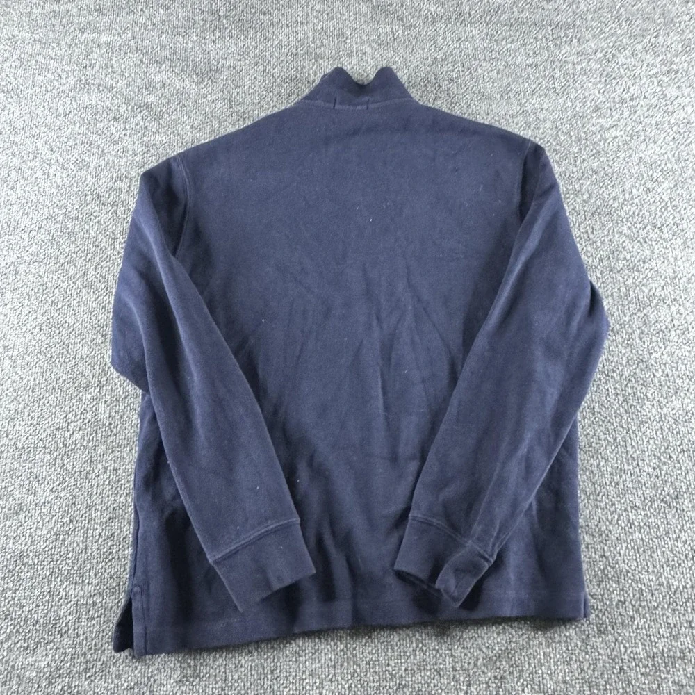 Polo Ralph Lauren Sweater Mens M Blue 1/4 Zip Mock Neck Cotton Knit Pullover